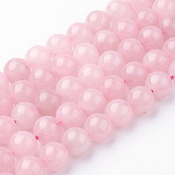 Cuarzo Rosa Natural aumentó de hilos de perlas de cuarzo, rondo, 10~10.5 mm, agujero: 1.5 mm, sobre 38 unidades / cadena, 15.3 pulgada (39 cm)