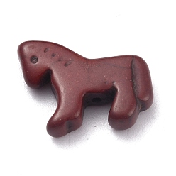 Коричневый Синтетический драгоценный камень бирюзового подвески, окрашенные, лошадь, коричневые, 18x21.5x5 мм, отверстие : 1.2 мм