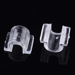 Clear Transparent AS Plastic Base Buckle Hair Findings, for Hair Tie Accessories Making, Clear, 10x12x7.5mm, about 2000pcs/bag