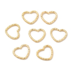 Corazón 50 piezas de anillos de unión de hierro, anillos abiertos texturizados, la luz de oro, corazón, 12x14x2 mm, diámetro interior: 9x11 mm