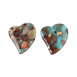 Аква Терра Яшма Синтетические подвески Aqua Terra Jasper, сердце, 39.5x35x6.5 мм, отверстие : 1.4 мм