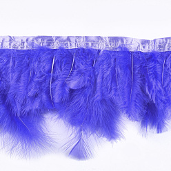 Color de Malva Corte de flecos de plumas de pavo, accesorios de vestuario, teñido, color de malva, 120~180 mm, sobre 2 m / bolsa