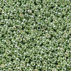 (560F) Matte Galvanized Kiwi Toho perles de rocaille rondes, perles de rocaille japonais, givré, (560 f) kiwi galvanisé mat, 8/0, 3mm, Trou: 1mm, à propos 222pcs / bouteille, 10 g / bouteille