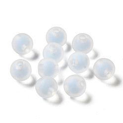 Bleu Clair Perles acryliques transparentes, givré, Perle en bourrelet, ronde, bleu clair, 8x7mm, Trou: 2mm, environ: 1724 pcs / 500 g
