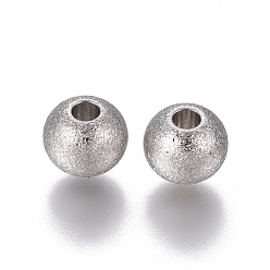 Stainless Steel Color 201 Stainless Steel Textured Beads, Rondelle, Stainless Steel Color, 8x6mm, Hole: 2.5mm