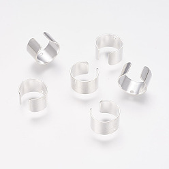 Серебро Латунные ушные манжеты, без свинца и без кадмия, серебряный цвет гальваническим, 9.5x10x6 мм, отверстие : 1 мм