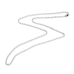 Stainless Steel Color 304 Stainless Steel Ball Chain Necklaces, Stainless Steel Color, 27.16 inch(69cm), 3mm