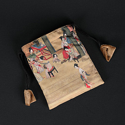 Белый Навахо Прямоугольные подарочные пакеты для украшений из ткани в китайском стиле для серег, Браслеты, ожерелья упаковка, Женская модель, навахо белый, 12x10 см