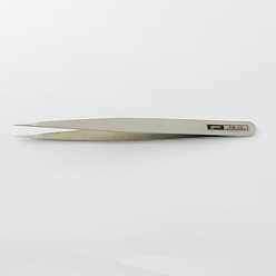 Stainless Steel Color 201 Stainless Steel Beading Tweezers, Stainless Steel Color, 135x9x5mm