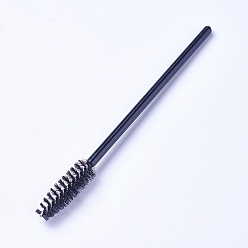 Black Nylon Eye Lashes Cosmetic Brushes, with Plastic Handle, Black, 9.8x0.3cm