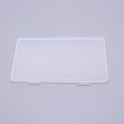 Clair Récipients de perle en plastique transparent, avec couvercles à charnière, pour perles et plus, rectangle, clair, 19.1x10.95x1.6 cm