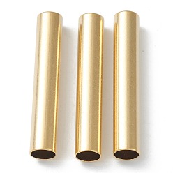 Настоящее золото 24K Бисера латунной трубки, долговечный, трубка, реальный 24 k позолоченный, 35x6 мм, отверстие : 5 мм