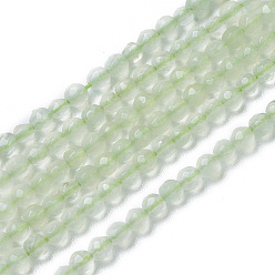 New Jade Natural New Jade Beads Strands, Faceted, Round, 3~3.5x2~3.5mm, Hole: 0.2mm, about 120~189pcs/strand, 16.2~16.4 inch(41.3~41.7cm)