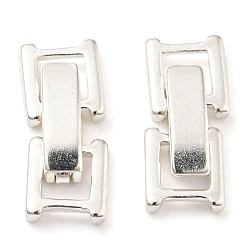 Silver Eco-Friendly Brass Watch Band Clasps, Long-Lasting Plated, Lead Free & Cadmium Free, Silver, 16x6.5x4mm