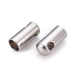 Stainless Steel Color 201 Stainless Steel Cord Ends, End Caps, Column, Stainless Steel Color, 8x3.5mm, Hole: 1.6mm, Inner Diameter: 3mm