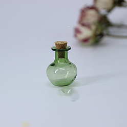 Средний Морско-зеленый Орнамент из пробковых бутылок лэмпворк, пустые бутылки желаний, флаконы своими руками для подвесных украшений, средний морской зеленый, 1.7x2.2 см