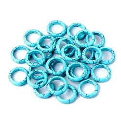 Turquesa Sintético Anillos de banda lisa de turquesa sintética, diámetro interior: 18~20 mm