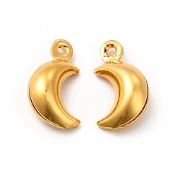 Golden 304 Stainless Steel Moon Charms, Golden, 10.5x6x4mm, Hole: 1mm