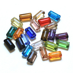 Color mezclado Imitación perlas de cristal austriaco, aaa grado, facetados, Rectángulo, color mezclado, 6x12x5 mm, agujero: 0.7~0.9 mm