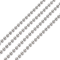 Stainless Steel Color 304 Stainless Steel Ball Beaded Chains, Soldered, Decorative Chain, Stainless Steel Color, 2.5mm