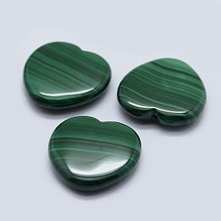 Malachite Natural Malachite Beads, Half Drilled, Heart, 20x20x5mm, Hole: 1mm