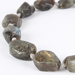 Лабрадорита Природный камень лабрадорит грубые самородки бусины, 22x15x8 мм, отверстие : 2 мм, около 10~17 шт / нитка, 16.54 дюйм