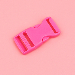 Deep Pink Plastic Adjustable Quick Contoured Side Release Buckle, Deep Pink, 50x25x9mm, Hole: 20x4mm