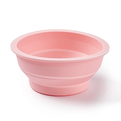 Pink Портативная складная чашка для воды для мытья акварельных кистей, складное ведро для чистки ручки для рисования, чашка для смешивания пигментов, розовые, 9.9x4.4 см, Внутренний диаметр: 8.65 cm