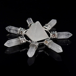 Cristal de Quartz Générateurs d'énergie en cristal de quartz naturel, pyramide reiki pour la décoration de bureau à domicile, 82x82mm