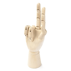 BurlyWood Maniquí de artista de madera, con dedos flexibles, palma, burlywood, 254x100x52.5 mm