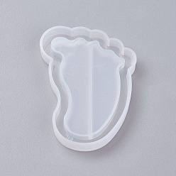 Blanco Molde de coctelera, diy arenas movedizas joyas moldes de silicona, moldes de resina, para resina uv, fabricación de joyas de resina epoxi, pie, blanco, 62x47x8 mm, tamaño interno: 37x60 mm