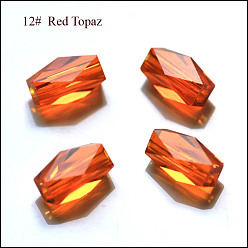 Темно-Оранжевый Имитация Австрийские кристаллические шарики, класс AAA, граненые, колонка, темно-оранжевый, 8x5.5 мм, отверстие : 0.7~0.9 мм