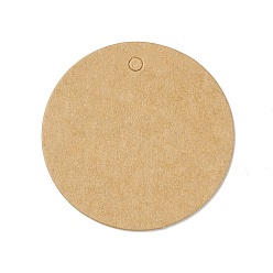 Bois Solide 100 étiquettes-cadeaux en papier kraft vierge, plat rond, burlywood, 5x0.05 cm, Trou: 3.5mm
