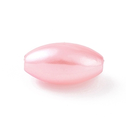 Pink Perles de nacre en plastique ABS, riz, rose, 13.5x7.5mm, Trou: 1.6mm, environ1428 pcs / 500 g