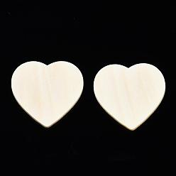 Blanco Antiguo Forma de corte de corazón de madera sin terminar, para diy pintura ornamento navidad decoración para el hogar colgantes, blanco antiguo, 30x30x2 mm