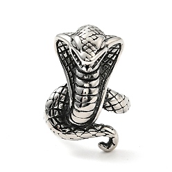 Argent Antique 316 bague serpent en acier inoxydable, bijoux gothiques pour femmes, argent antique, taille us 7 3/4 (17.9 mm)