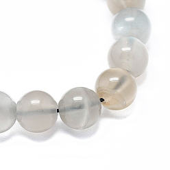 Grey Moonstone Brins de perles de pierre de lune grise naturelle, ronde, 4mm, Trou: 0.4mm, Environ 98~100 pcs/chapelet, 15.7 pouce (40 cm)