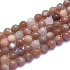 Pierre De Soleil Sunstone naturelle perles brins, ronde, 8~8.5mm, Trou: 0.8mm, Environ 46 pcs/chapelet, 15.08 pouce (38.3 cm)