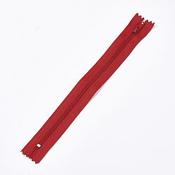 Crimson Garment Accessories, Nylon Closed-end Zipper, Zip-fastener Components, Crimson, 23.5~24x2.5cm