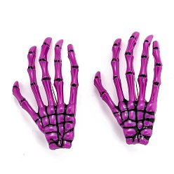 Фиолетовый Хэллоуин скелет руки кость заколки для волос, пластиковые и железные заколки для волос из кожи аллигатора, фиолетовые, 72x41x6 мм