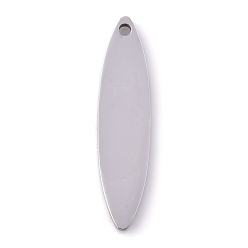 Stainless Steel Color 304 Stainless Steel Pendants, Stamping Blank Tag, Laser Cut, Horse Eye, Stainless Steel Color, 29.5x7x1.5mm, Hole: 1.4mm