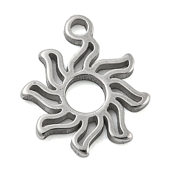 Stainless Steel Color Laser Cut 304 Stainless Steel Charms, Sun Charms, Stainless Steel Color, 11x10x1mm, Hole: 1.2mm