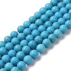 Howlite Natural Howlite Beads Strands, Dyed & Heated, Round, 10mm, Hole: 1.2mm, about 41pcs/strand, 15.94 inch(40.5cm)