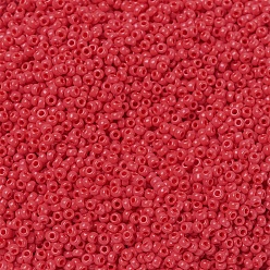 (RR407) Opaque Vermillion Red MIYUKI Round Rocailles Beads, Japanese Seed Beads, (RR407) Opaque Vermillion Red, 11/0, 2x1.3mm, Hole: 0.8mm, about 1100pcs/bottle, 10g/bottle