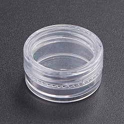 Прозрачный Прозрачная пластиковая пустая портативная банка для крема для лица, многоразовые косметические контейнеры, с винтовой крышкой, прозрачные, 2.95x1.45 см, емкость: 3 г
