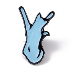 Letter Y Cat Initial Letter Enamel Pin, Electrophoresis Black Alloy Cartoon Brooch for Backpack Clothes, Letter.Y, 30x19.5x2mm, Pin: 1.2mm