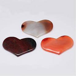Mixed Stone Natural Gemstone Big Pendants, Heart, 63~68x40~45x6~8mm, Hole: 2.5mm