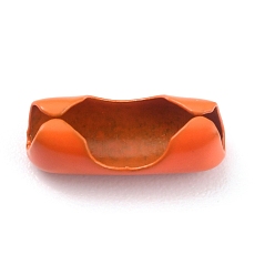 Naranja Rojo Conectores de la cadena de bola de latón, rojo naranja, 9x3~3.5 mm, agujero: 2.5 mm