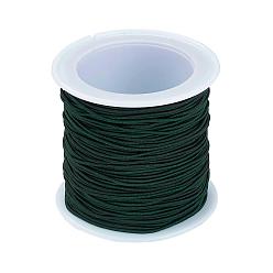 Verde Oscuro Cuerda elástica, verde oscuro, 1 mm, aproximadamente 22.96 yardas (21 m) / rollo