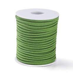 Olive Drab 45M Faux Suede Cord, Faux Suede Lace, Olive Drab, 2~2.5x1.5~2mm, about 50 Yards(45m)/Roll